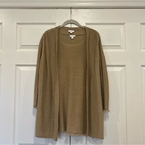 J. Jill Shell Tank Open Front Cardigan Set Fringe Sleeve Womens Large Petite